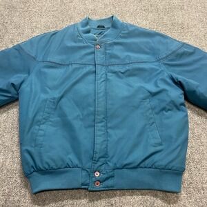 Vintage John Weitz Bomber Plaid Teal Jacket